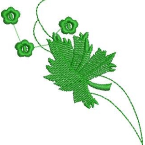 绿色植物刺绣图案