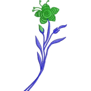 绿色花朵刺绣图案