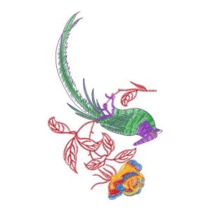鸟美丽花卉