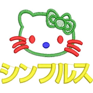 凯蒂猫刺绣图案与日文文字