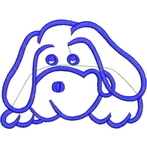 蓝色卡通狗头图案