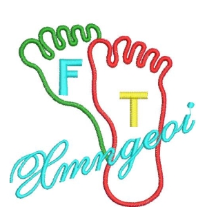 脚印图案与文字设计