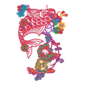 美丽花卉鲤鱼