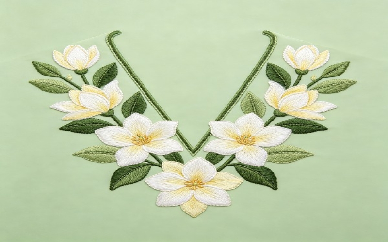 Y形对领花_含笑花