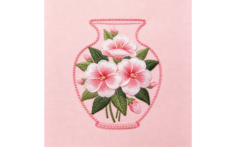 花瓶形花朵贴片_凤仙花