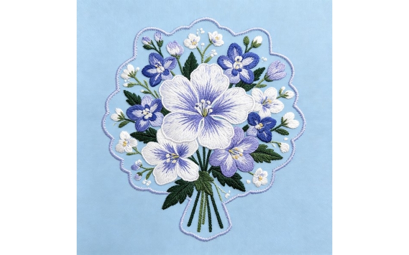 花束形花朵贴片_翠雀花