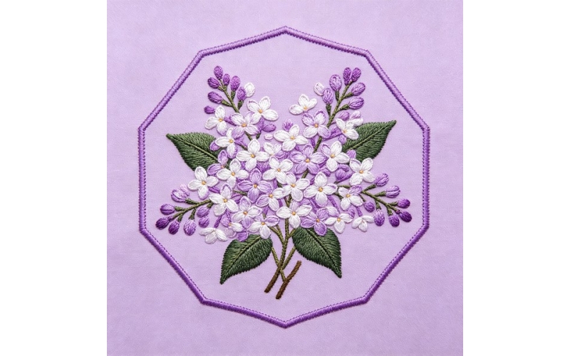 十二边形领花_丁香花