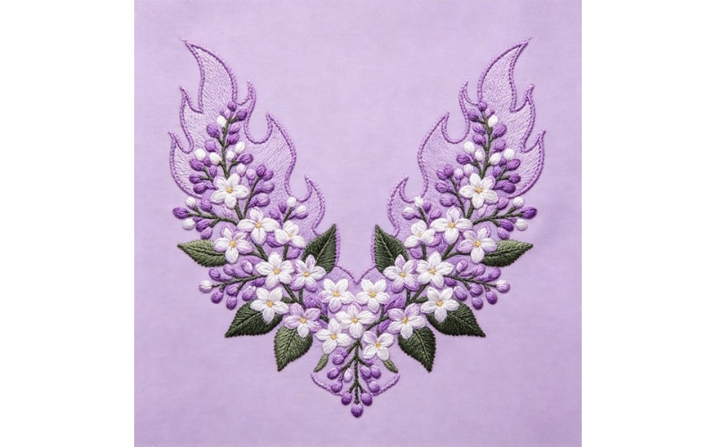 火焰形对领花_丁香花