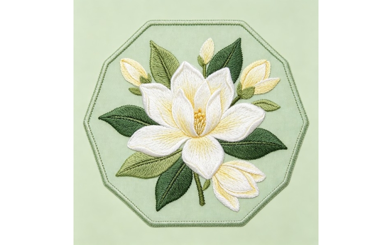 九边形领花_含笑花