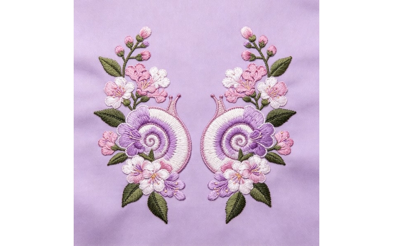 蜗牛形对领花_紫薇花