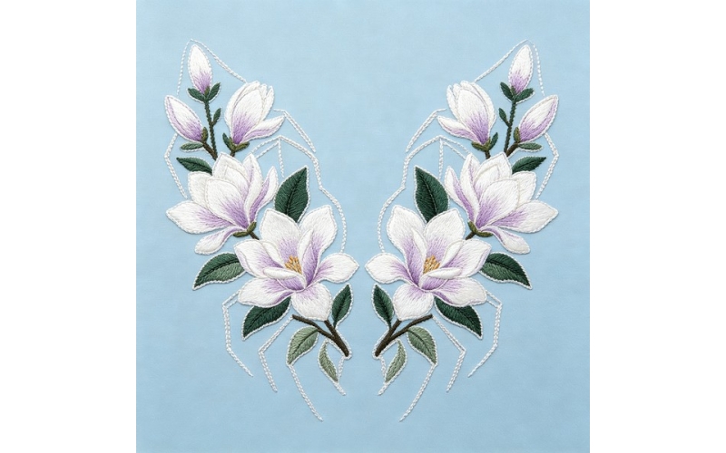 蜘蛛形对领花_玉兰花