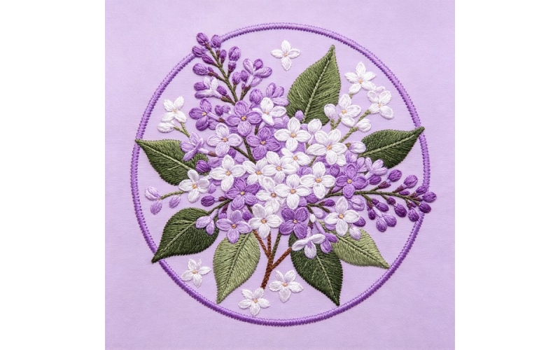 圆形领花_丁香花
