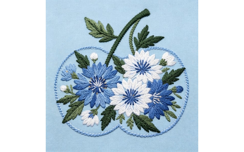 樱桃形花片_矢车菊