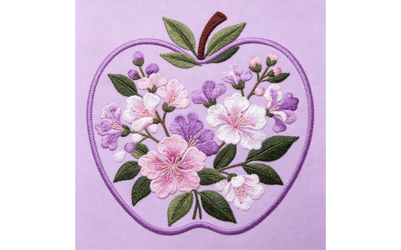 苹果形领花_紫薇花