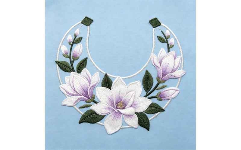 香蕉形领花_玉兰花