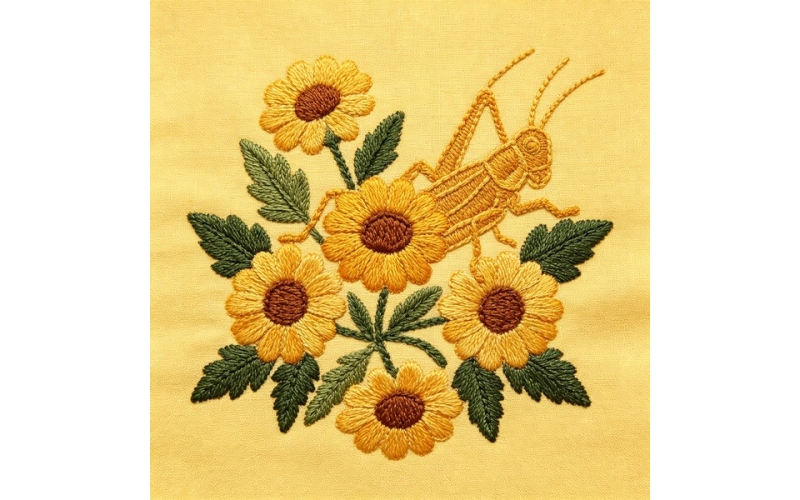 蚱蜢形花片_堆心菊