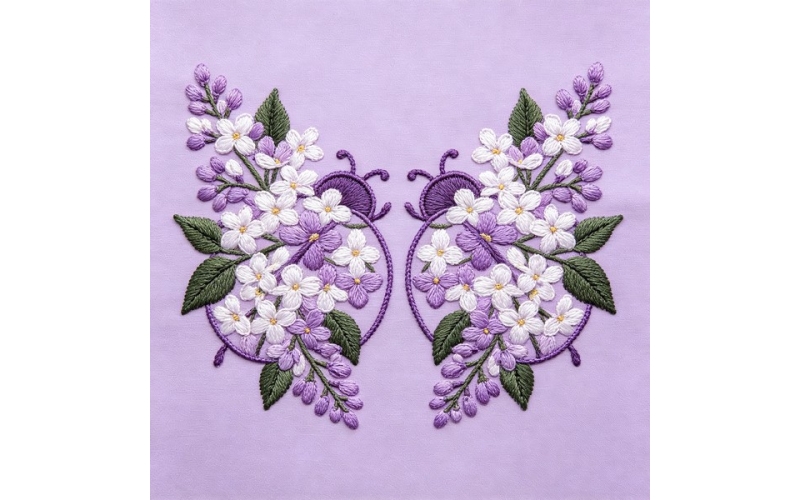瓢虫形对领花_丁香花