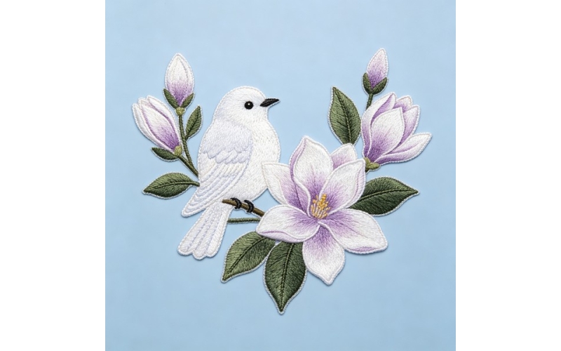 鸟形领花_玉兰花