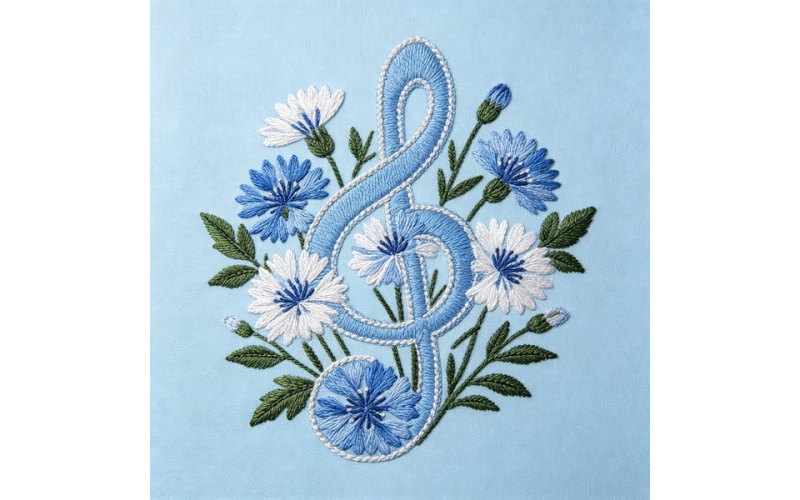 音符形花片_矢车菊