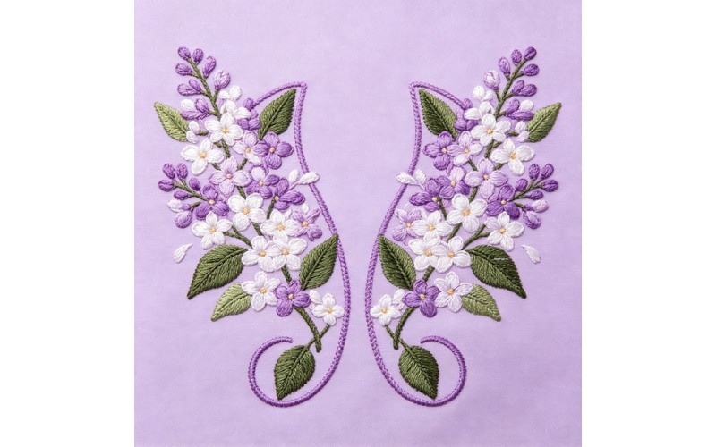 音符形对领花_丁香花