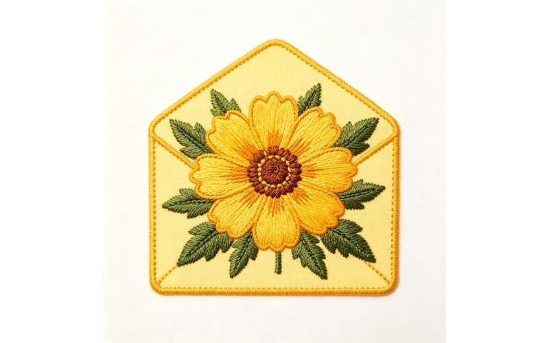 信封形花朵贴片_金鸡菊