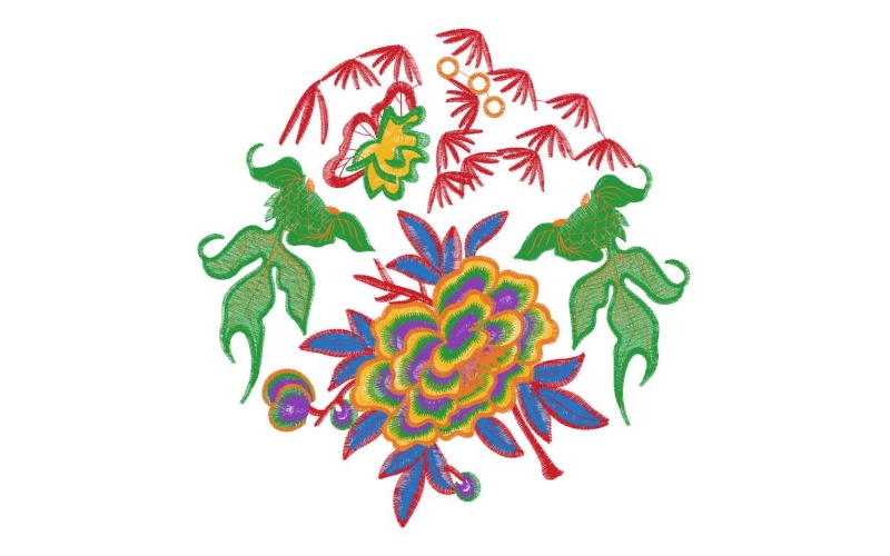 美丽花卉金鱼