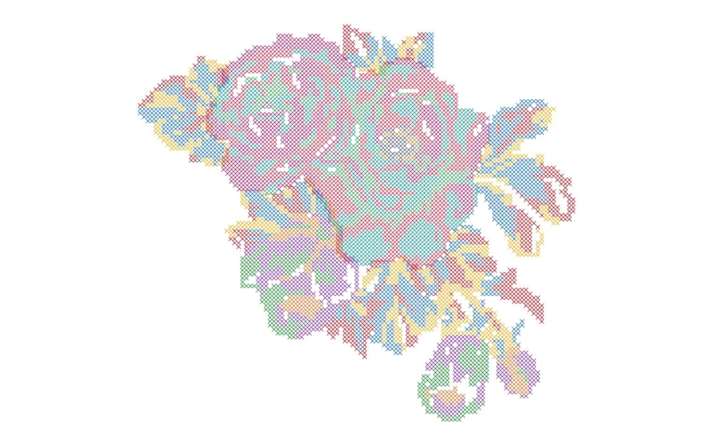 十字绣美丽花卉