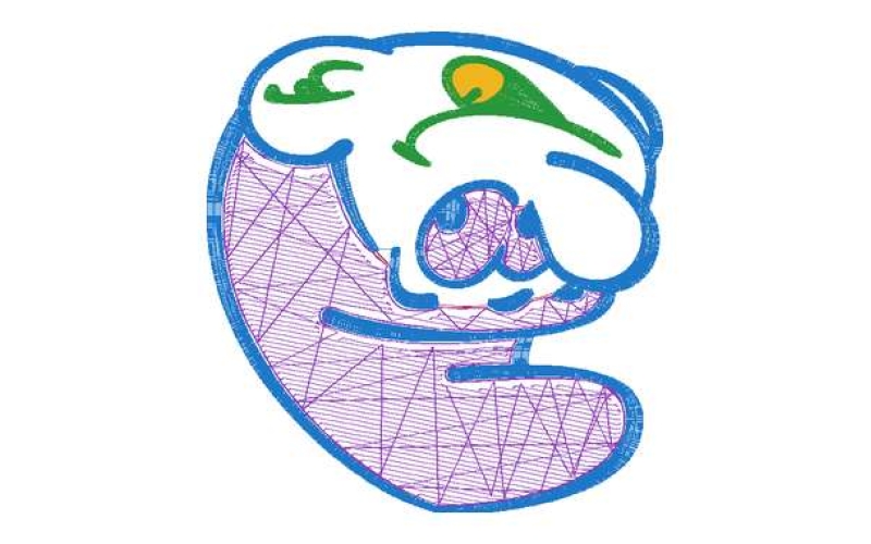 卡通蓝精灵珠绣