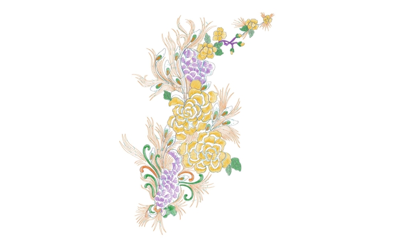 美丽花卉珠片绣