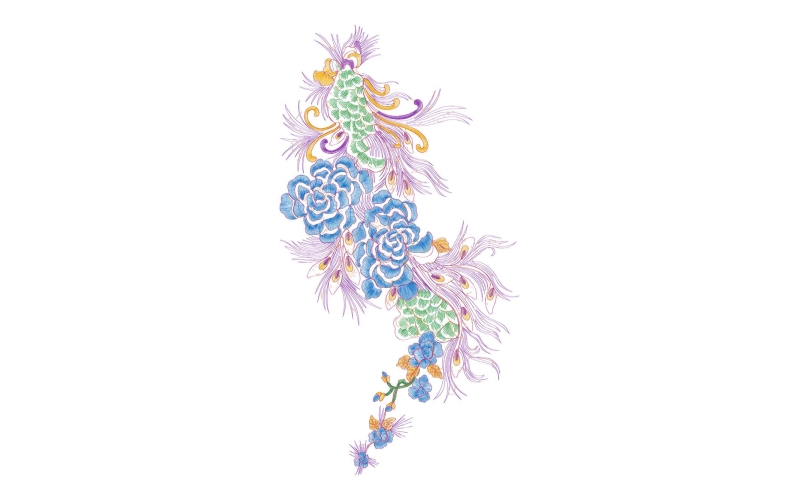美丽花卉珠片绣