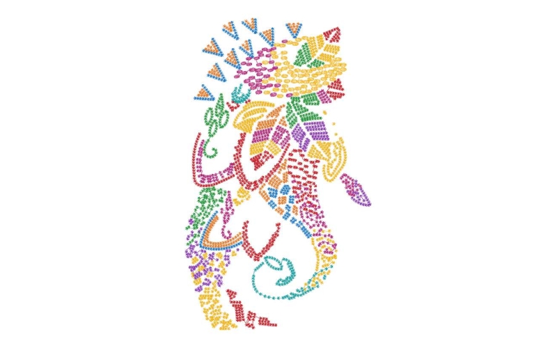 仿珠绣花卉