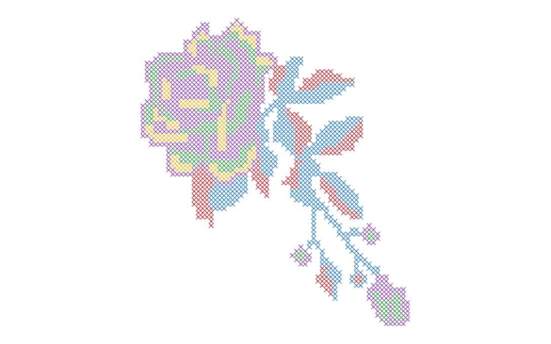 十字绣美丽花卉