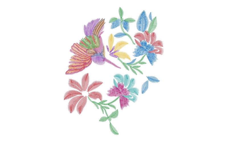 鸟美丽花卉