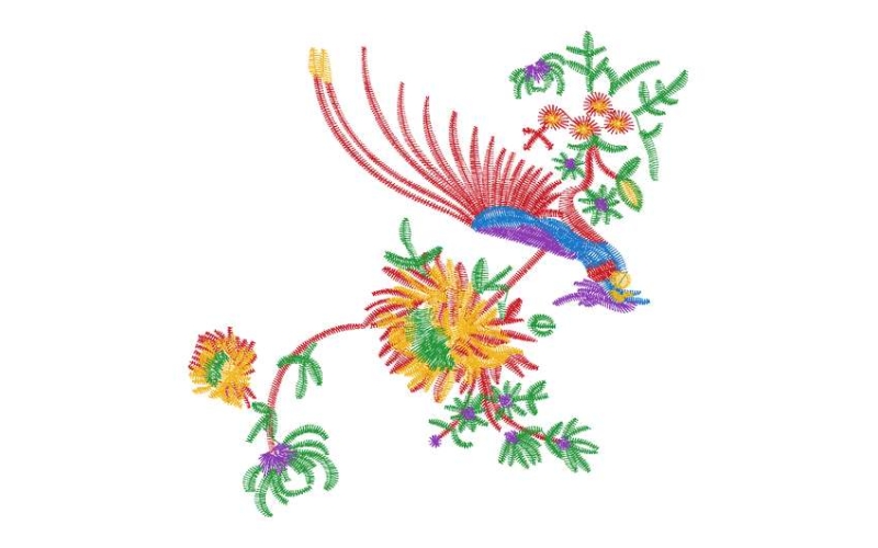 鸟美丽花卉